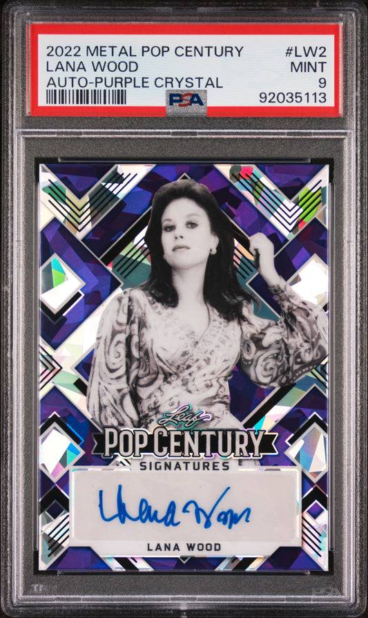 Lana Wood 2022 Leaf Metal Pop Century Autographs Auto PURPLE #9/10 PSA 9