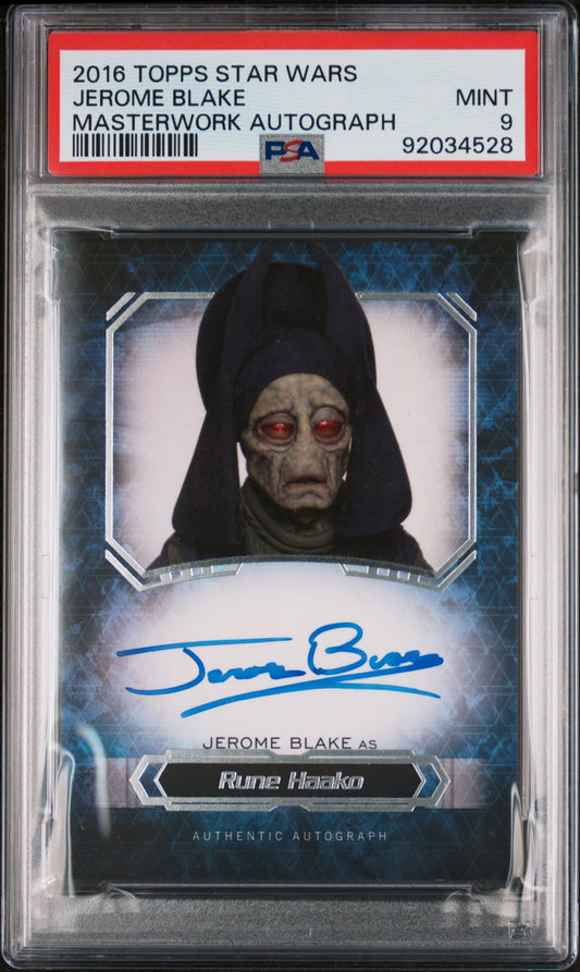 Jerome Blake RUNE HAAKO 2016 Topps Star Wars Masterwork AUTO PSA 9