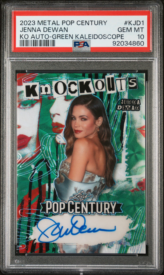 Jenna Dewan 2023 Leaf Metal Pop Century Knockouts AUTO #2/3 Green PSA 10