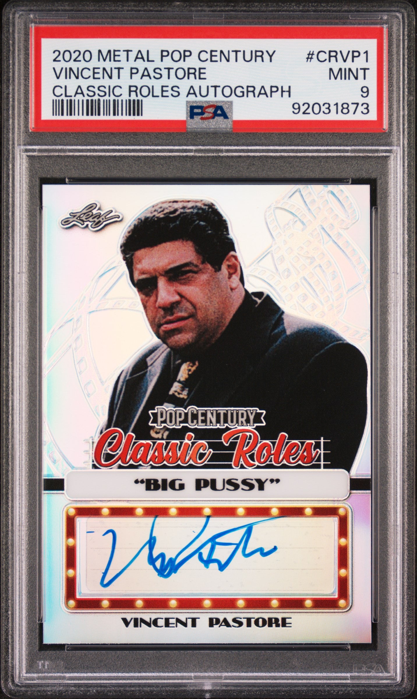 Vincent Pastore 2020 Leaf Metal Pop Century Classic Roles AUTO PSA 9