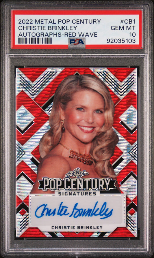 Christie Brinkley 2022 Leaf Metal Pop Century AUTO #1/3 Red Wave PSA 10