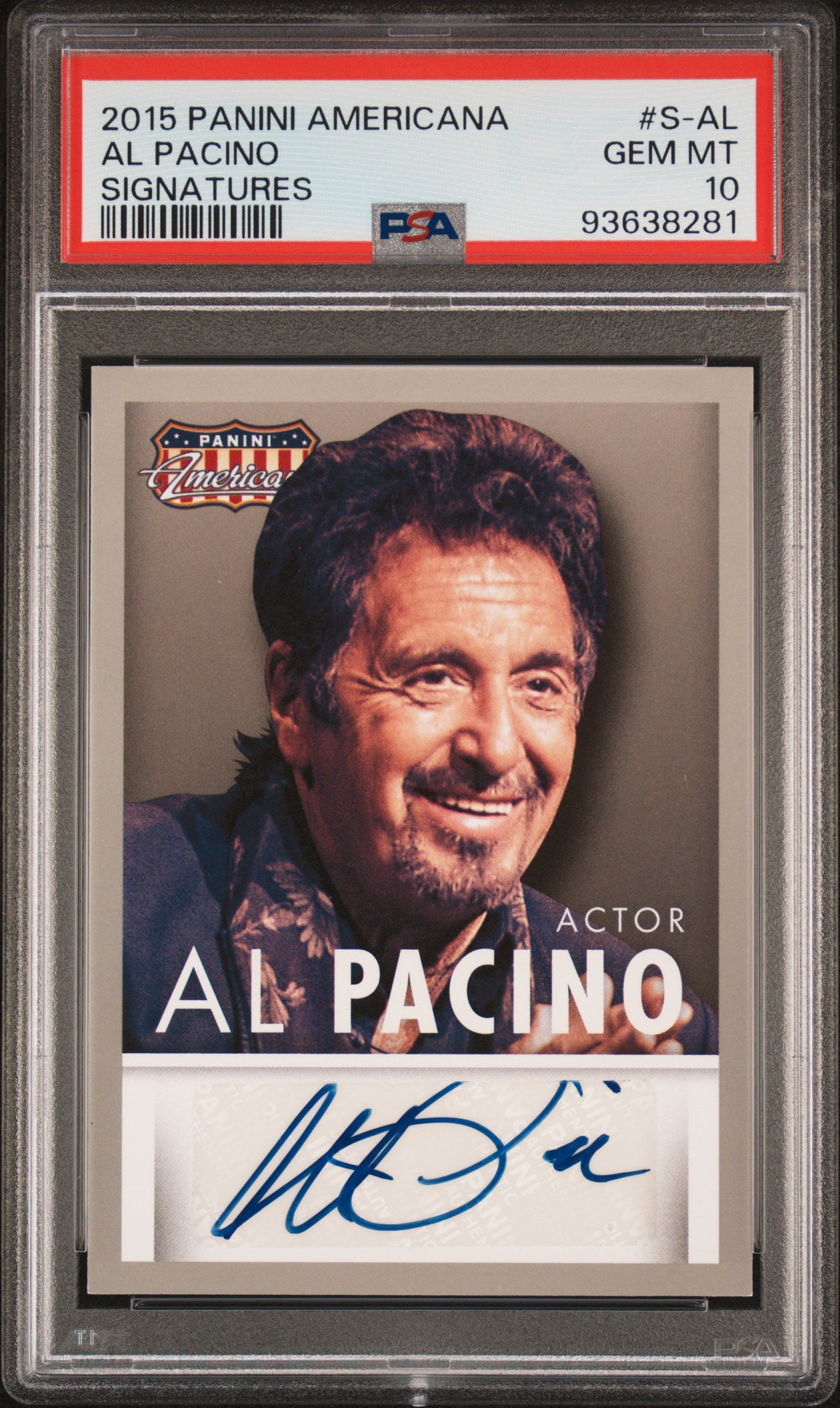 Al Pacino 2015 Panini Americana Signatures AUTO Low Pop PSA 10