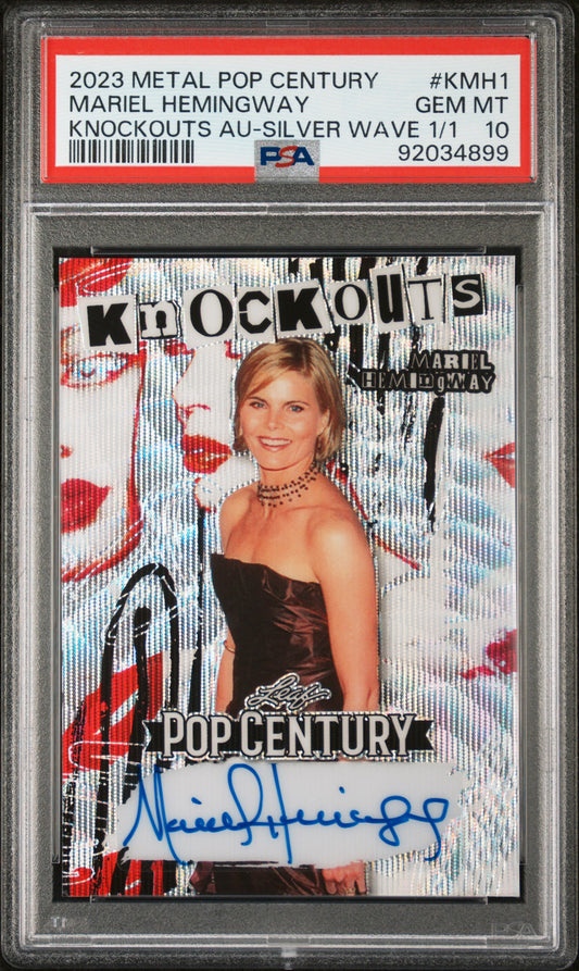 Mariel Hemingway 2023 Leaf Metal Pop Century Knockouts AUTO #1/1 Silver PSA 10