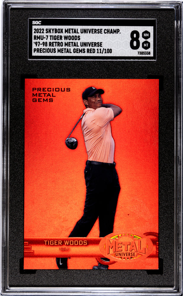 2022 Skybox Metal PMG Tiger Woods  1997-98 Retro Precious Metal Gems Red SGC 8