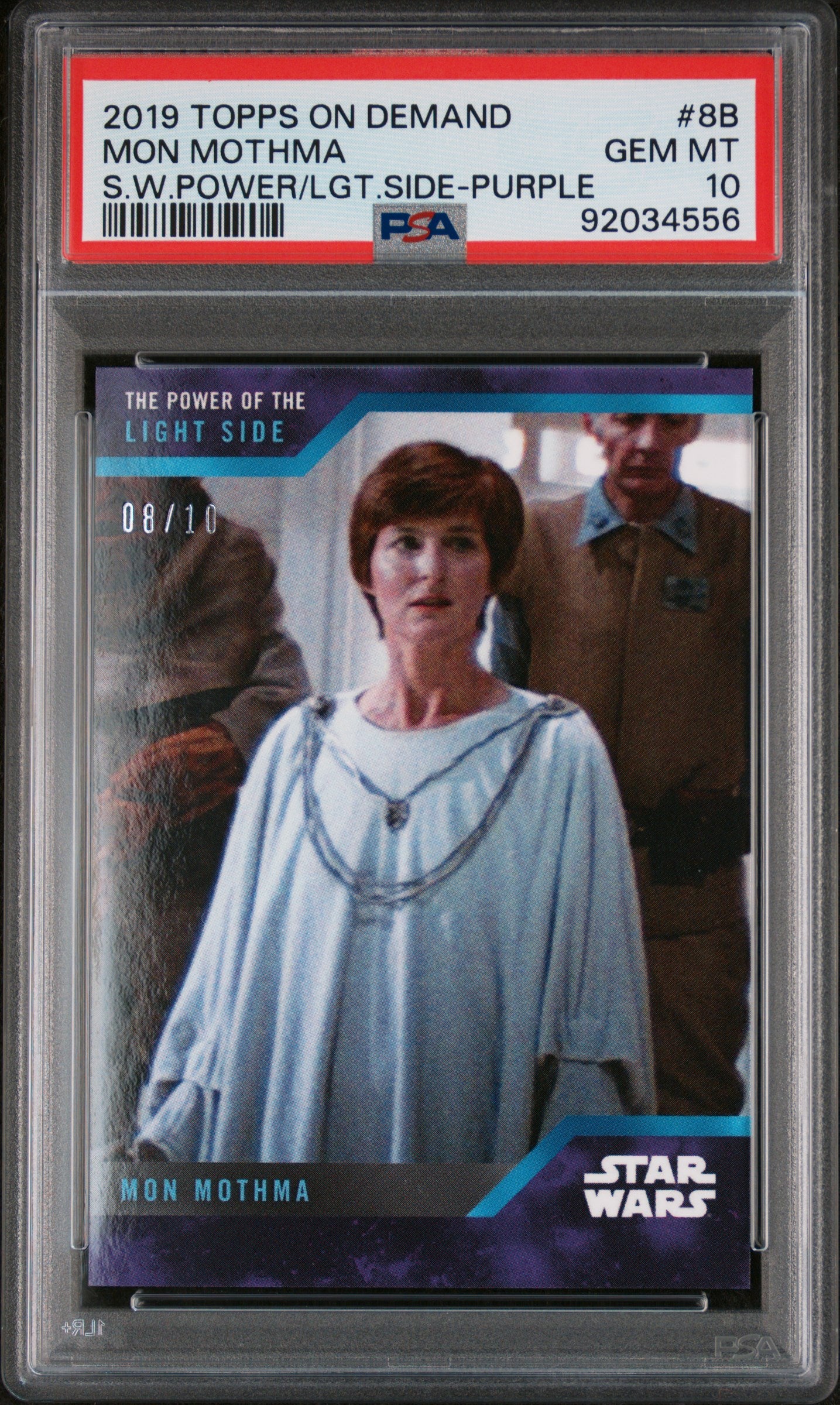 Mon Mothma 2019 Topps Star Wars Power Of The Light Side #8/10 Purple PSA 10