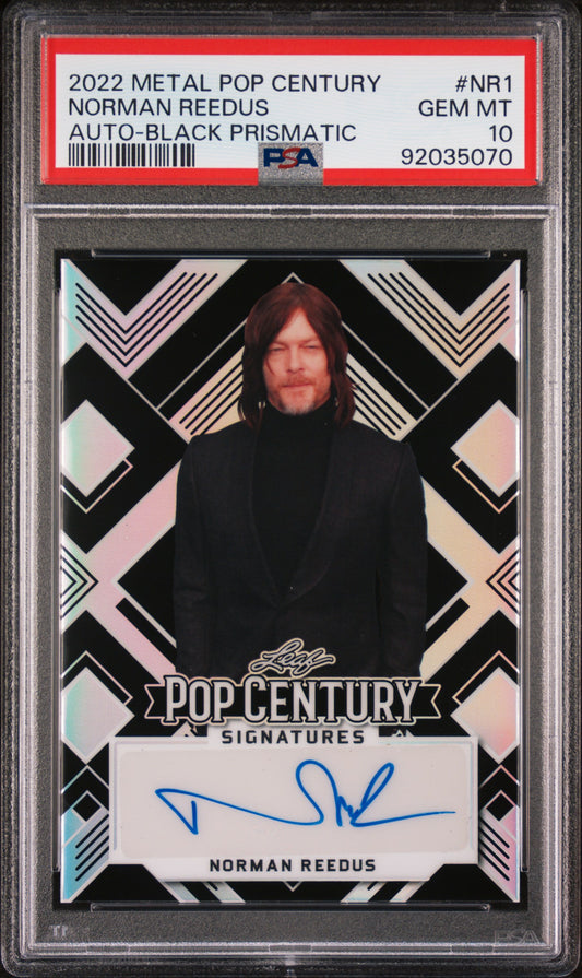 Norman Reedus 2022 Leaf Metal Pop Century #1/15 Auto Black Prismatic PSA 10