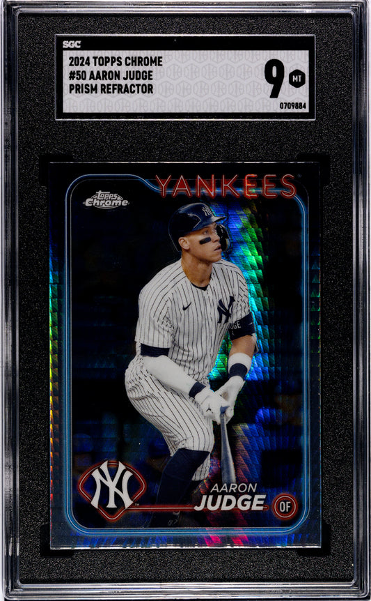 2024 Topps Chrome Aaron Judge #50 Prism Refractor SGC 9