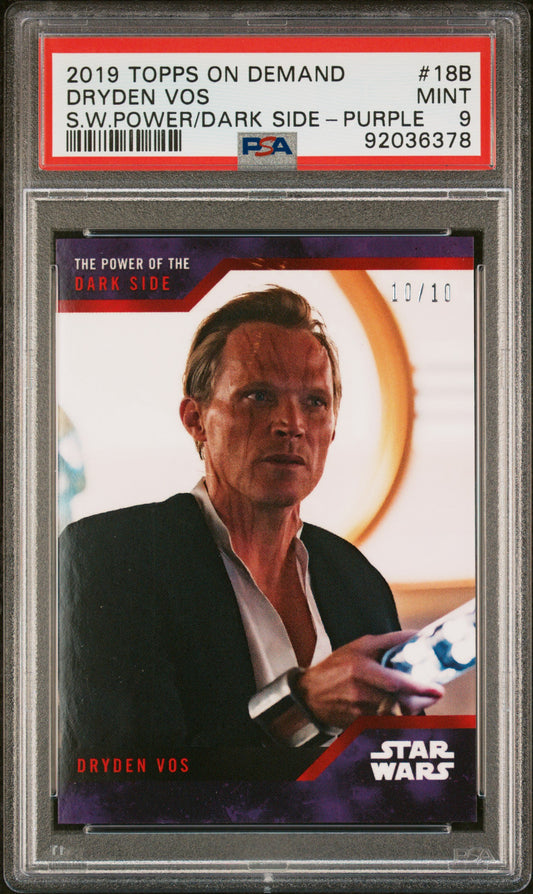 Dryden Vos 2019 Topps Star Wars Power Of The Dark Side Purple #10/10 PSA 9