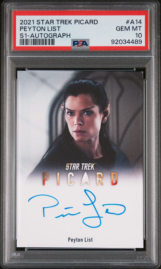 Peyton List 2021 Rittenhouse Star Trek Picard Season 1 AUTO POP 1 PSA 10