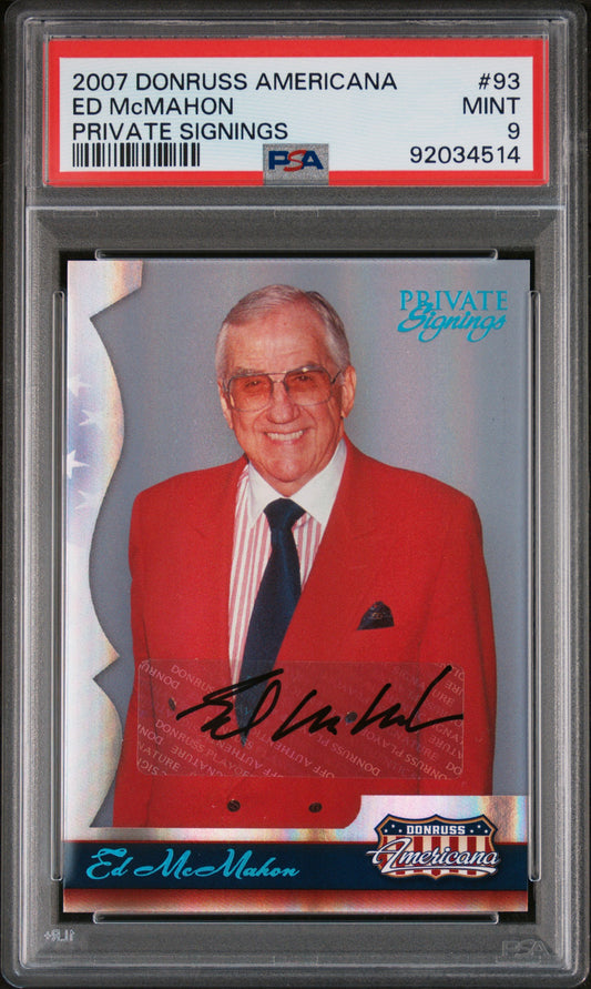 Ed Mcmahon 2007 Donruss Americana Private Signings AUTO #/470 PSA 9