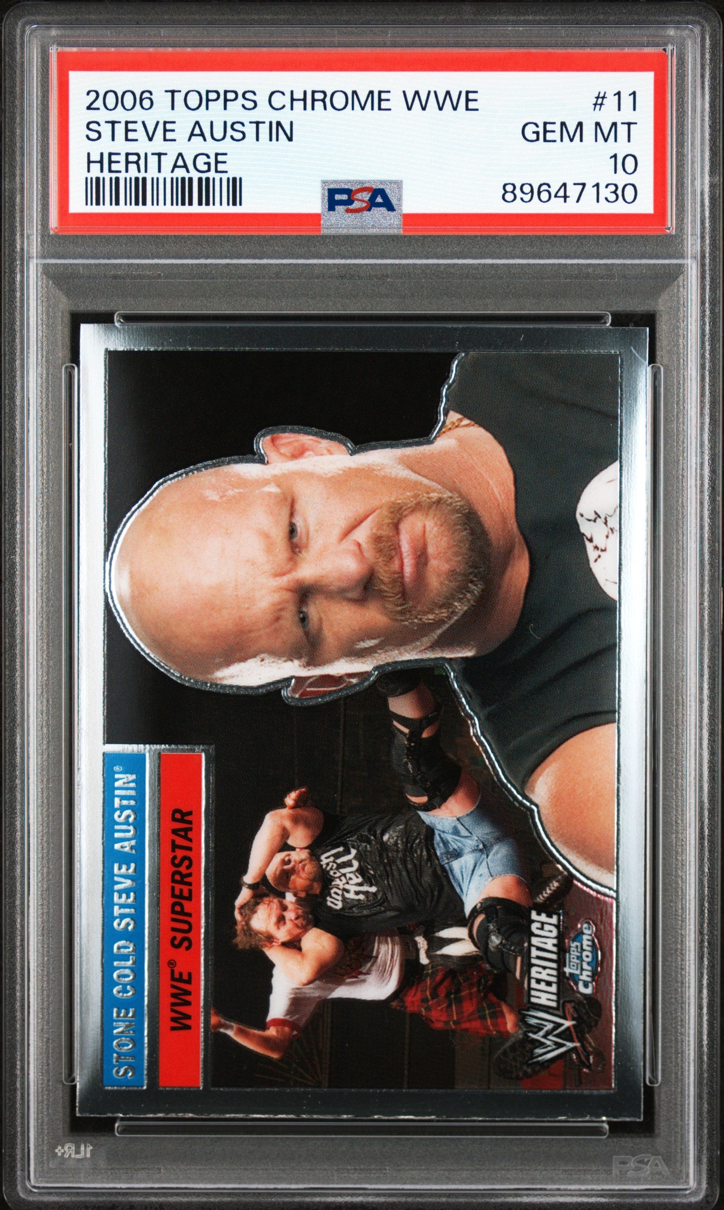 2006 Topps Chrome Heritage WWE Steve Austin #11 Heritage PSA 10