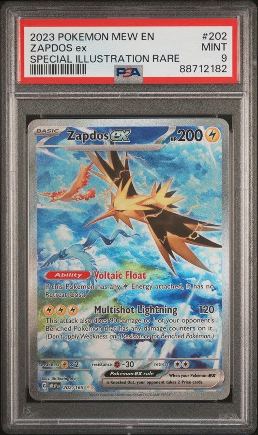 Pokemon Mew EN TCG Zapdos EX #202/165 Special Illustration Rare PSA 9