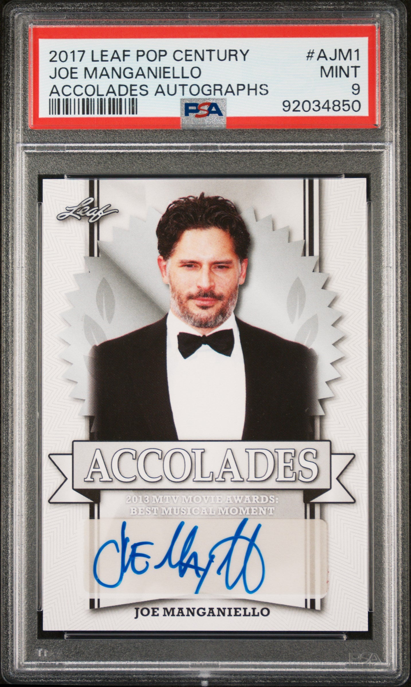 Joe Manganiello 2017 Leaf Pop Century Accolades Autograph AUTO PSA 9