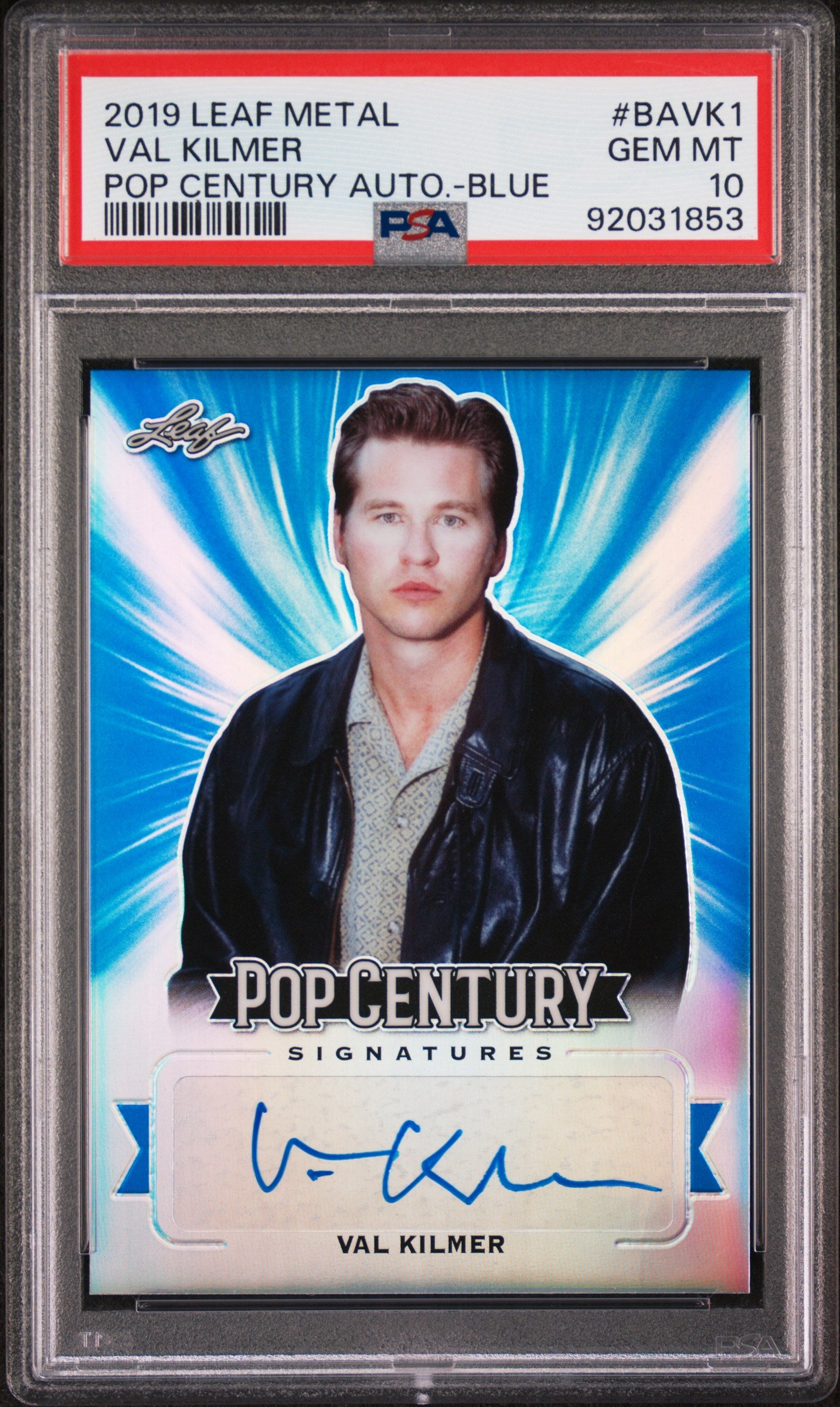 Val Kilmer 2019 Leaf Metal Pop Century Autograph AUTO Blue #2/25 PSA 10