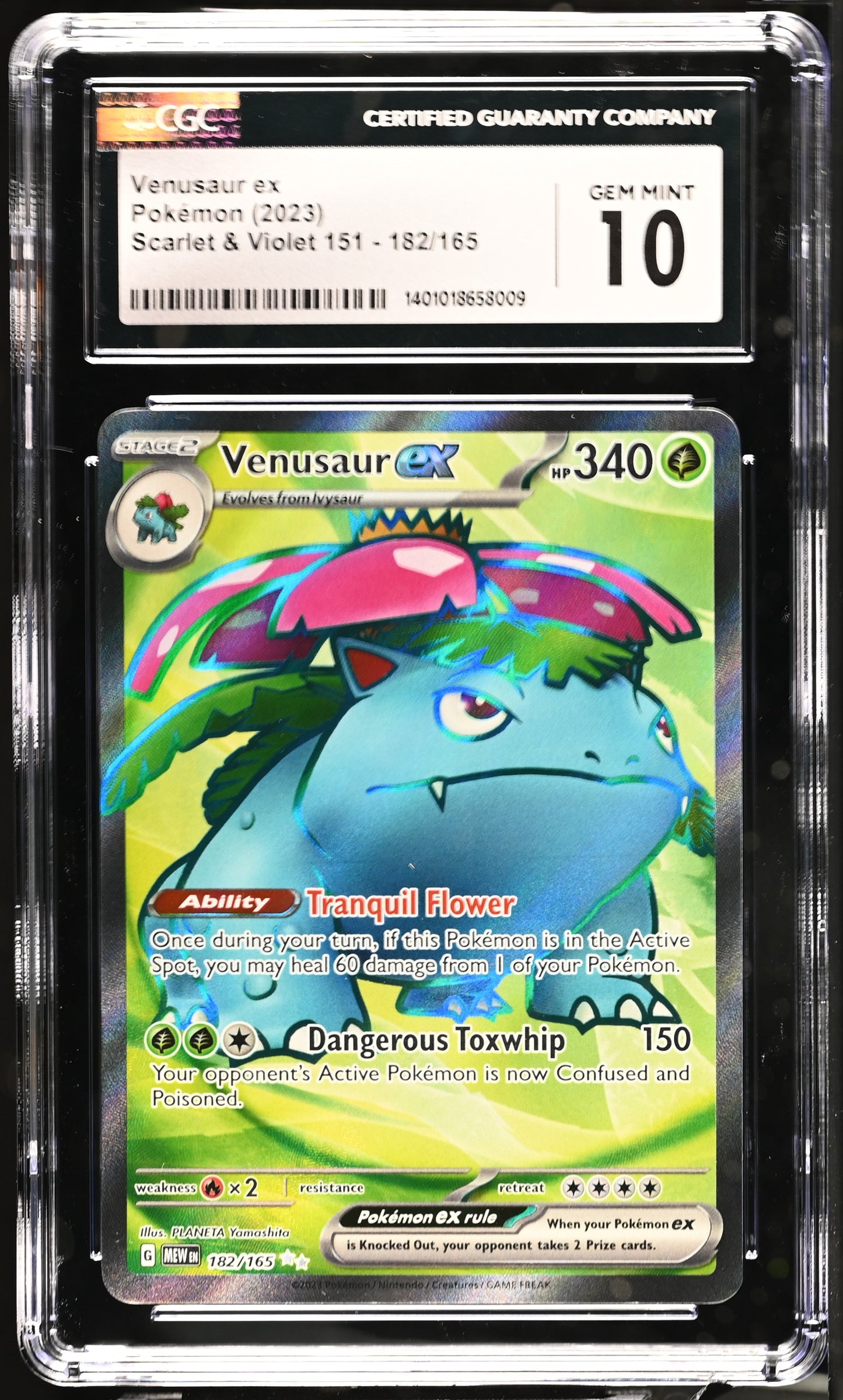 Pokémon TCG Venusaur ex Scarlet & Violet 151 182/165 Holo Ultra Rare CGC 10