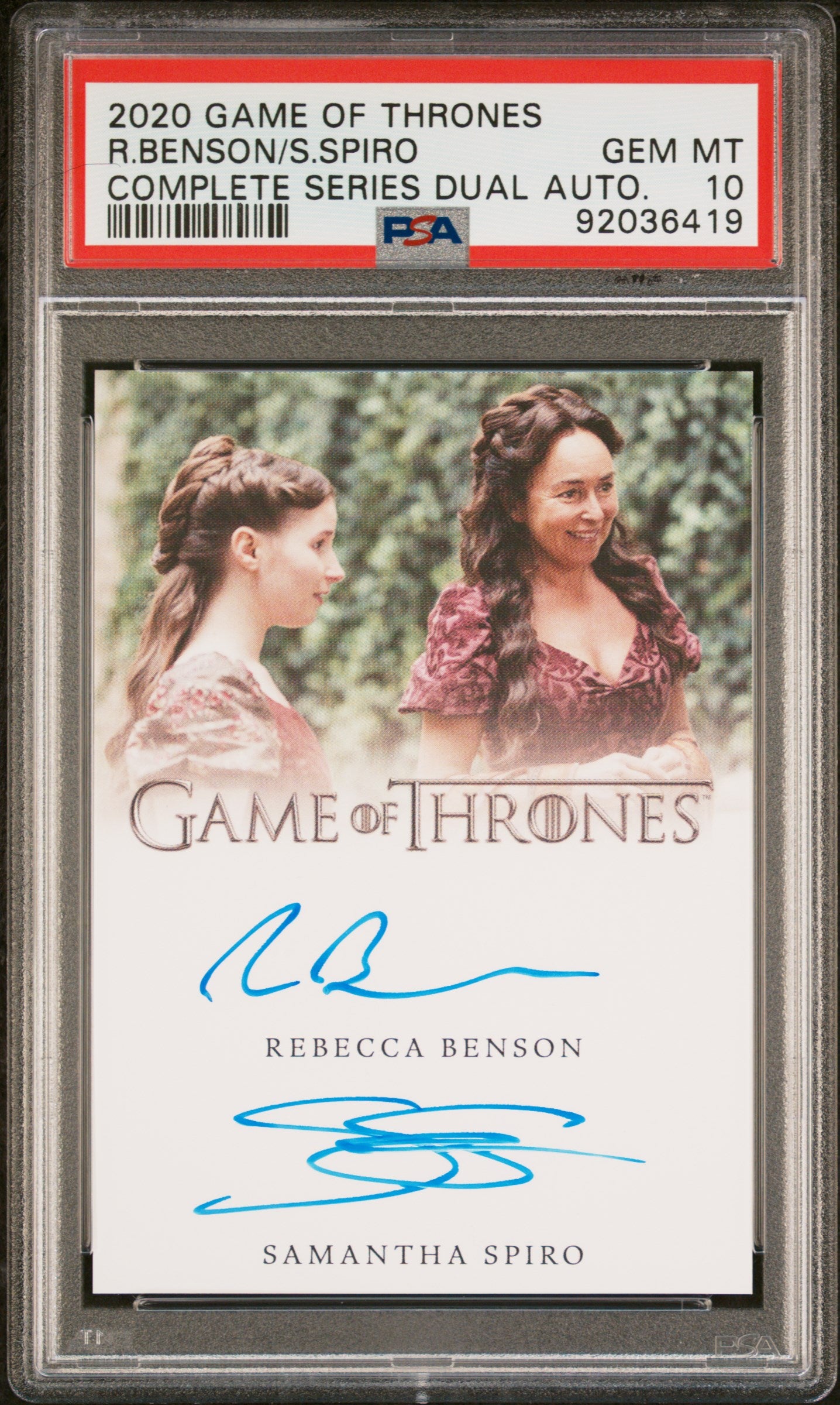 Samantha Spiro Rebecca Benson TALLA TARLY 2020 Game Of Thrones AUTO PSA 10