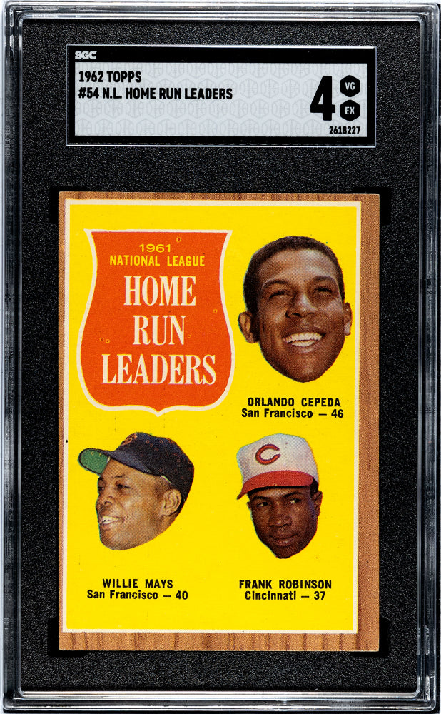 1962 Topps N. L. Home Run Leaders #54 SGC 4