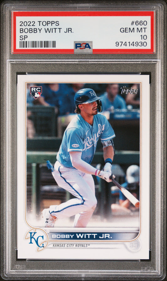 2022 Topps Bobby Witt JR. #660 SP Rookie Short Print Series 2 PSA 10