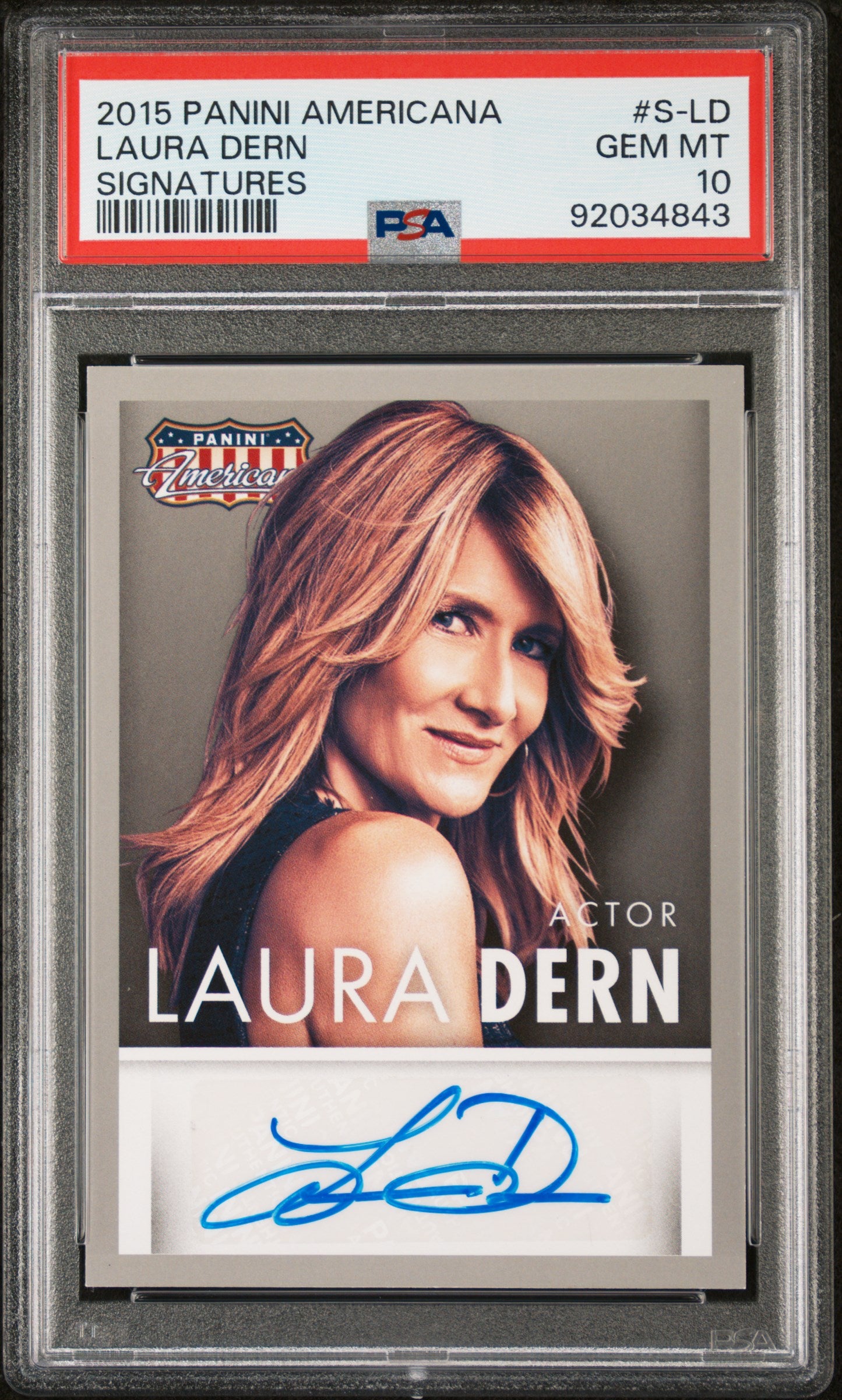 Laura Dern 2015 Panini Americana Signatures AUTO PSA 10