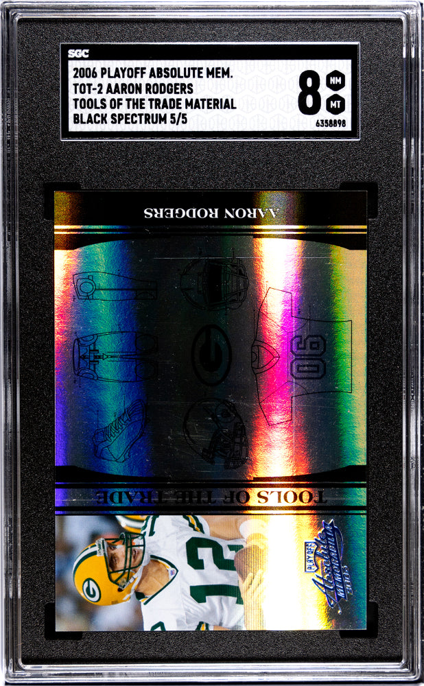 2006 Absolute Memorabilia Aaron Rodgers Tools Trade Black Spectrum #5/5 SGC 8