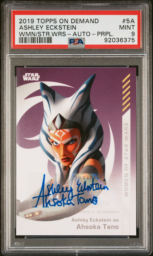 Ashley Eckstein 2019 Topps On Demand Women Of Star Wars Purple AUTO Ahsoka PSA 9