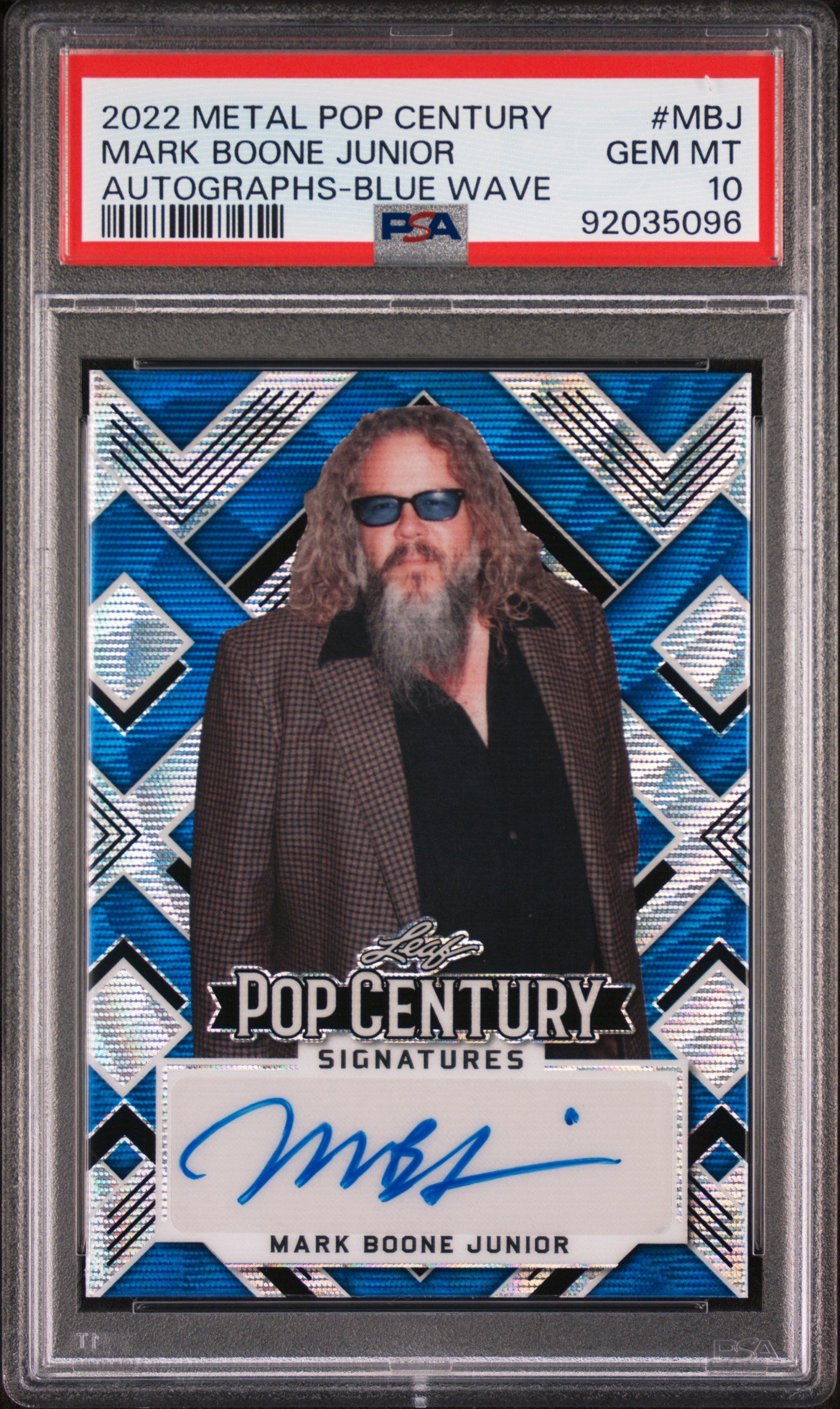 Mark Boone Junior 2022 Leaf Metal Pop Century Autograph AUTO #12/20 Blue PSA 10