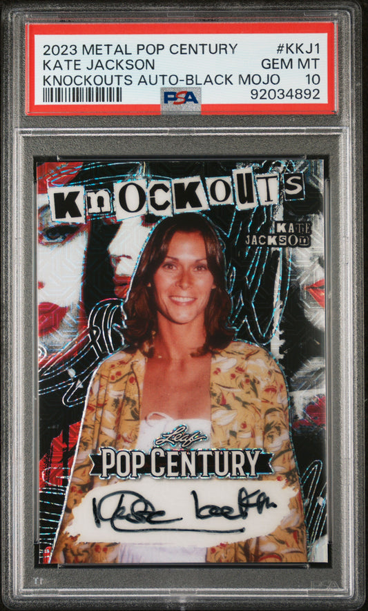 Kate Jackson 2023 Leaf Metal Pop Century Knockouts #5/5 Auto Black Mojo PSA 10