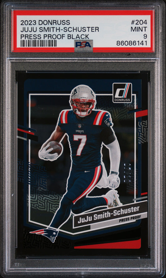 2023 Panini Donruss Juju Smith-Schuster Press Proof Black #7/10 (Jersey #) PSA 9