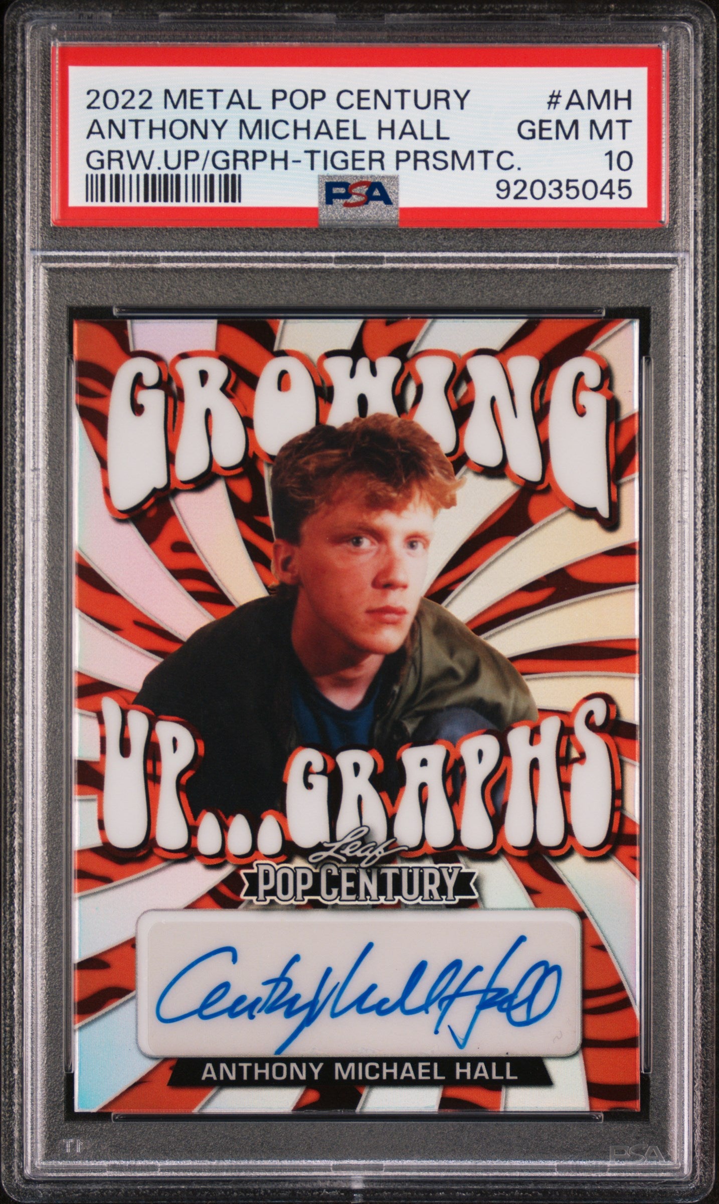 Anthony Michael Hall 2022 Leaf Metal Pop Century AUTO Tiger #1/4 PSA 10