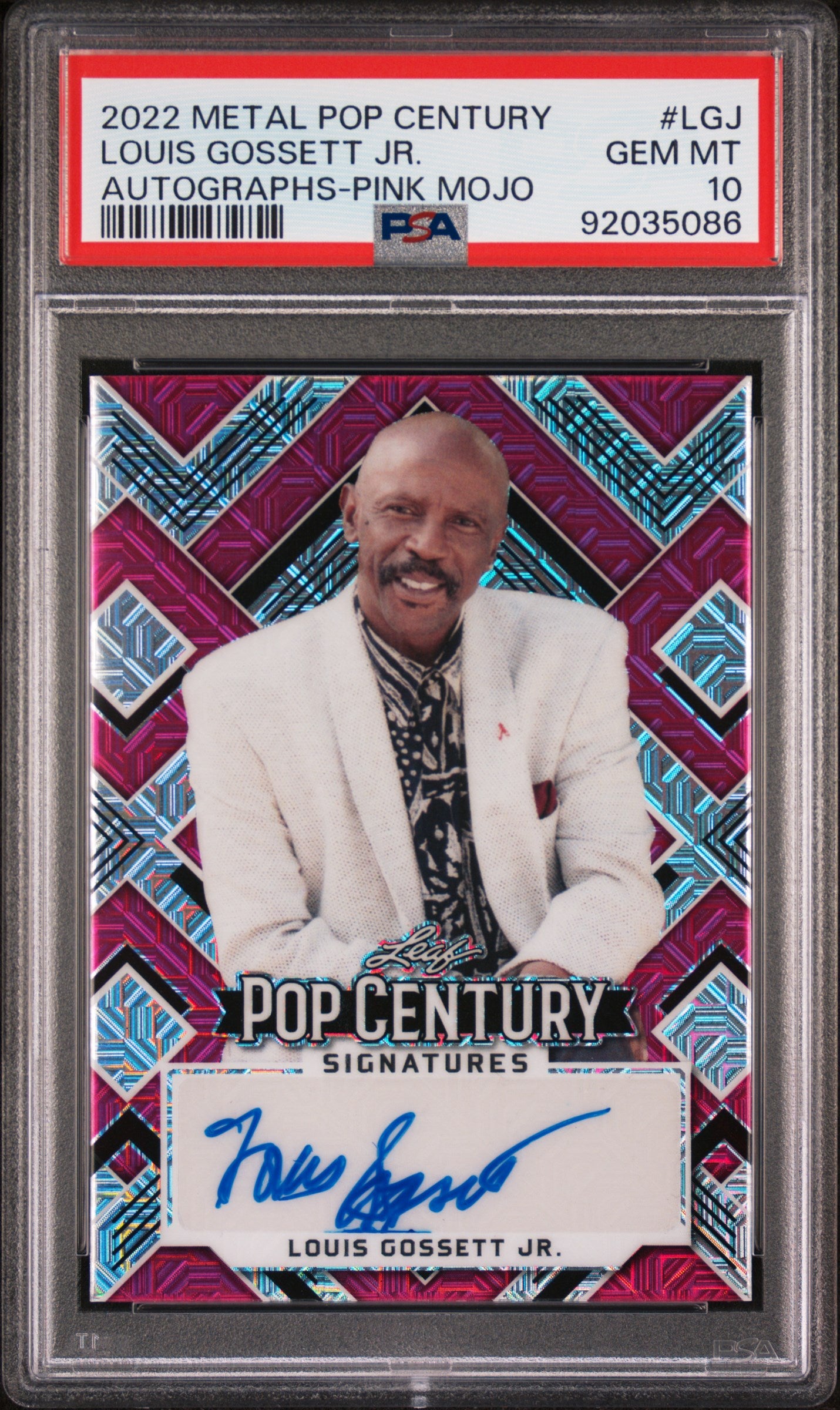 Louis Gossett JR. 2022 Leaf Metal Pop Century Autograph AUTO #4/6 Pink PSA 10