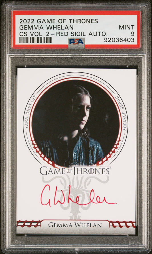 Gemma Whelan YARA GREYJOY 2022 Game Of Thrones AUTO RED PSA 9