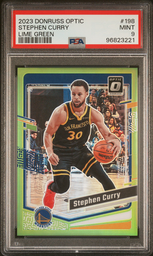 2023 Panini Donruss Optic Stephen Curry #198 Lime Green PSA 9 #27/149