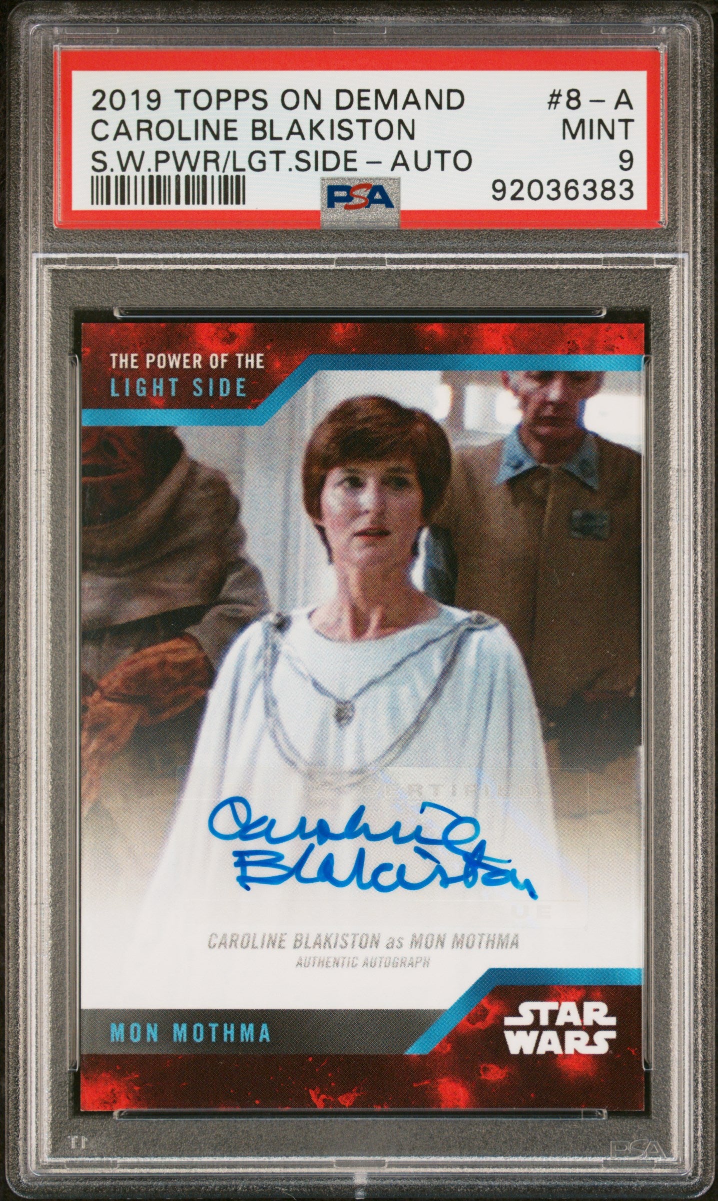 Caroline Blakiston 2019 Topps Star Wars Light Side Auto Mon Mothma PSA 9