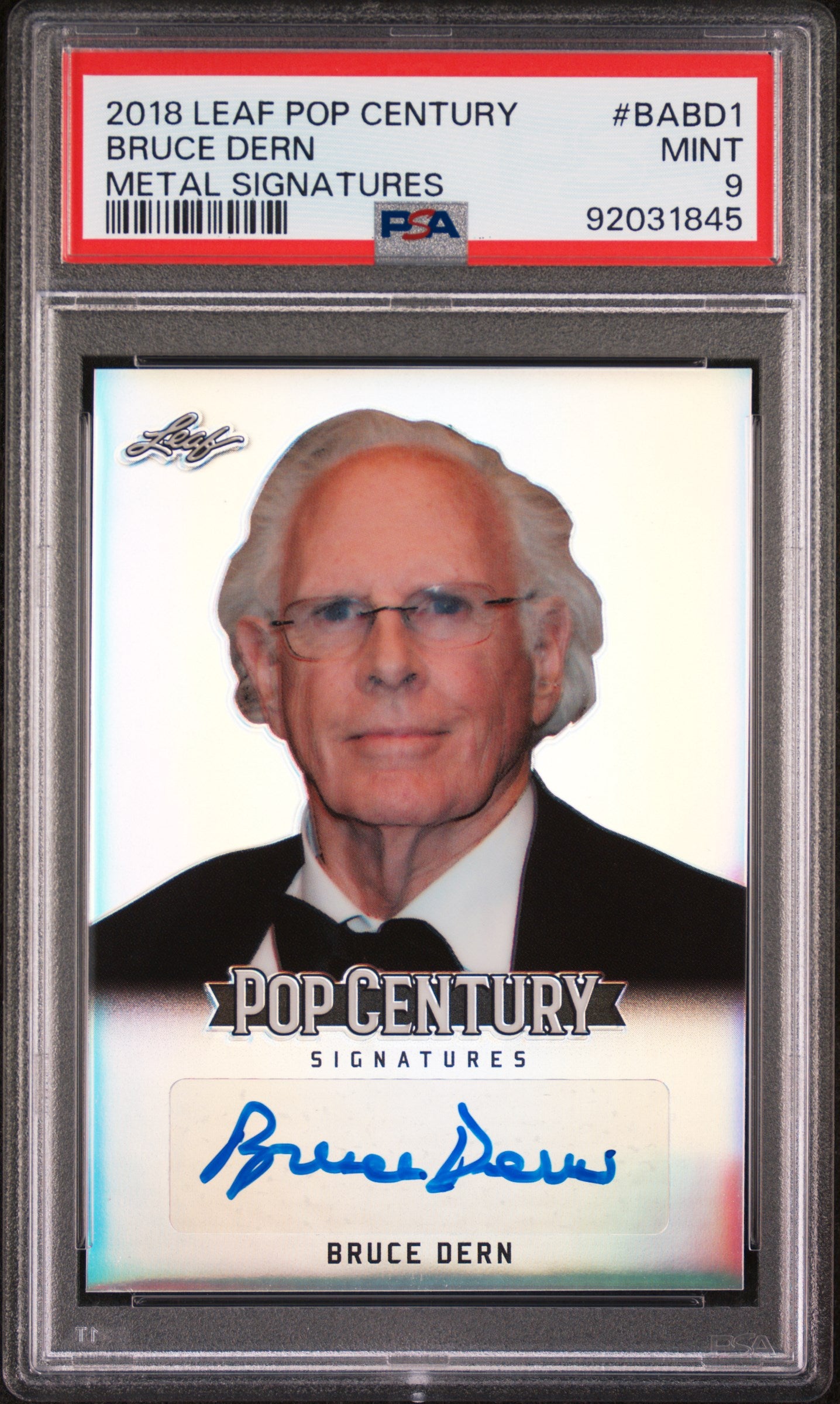 Bruce Dern 2018 Leaf Pop Century Metal Signatures AUTO PSA 9