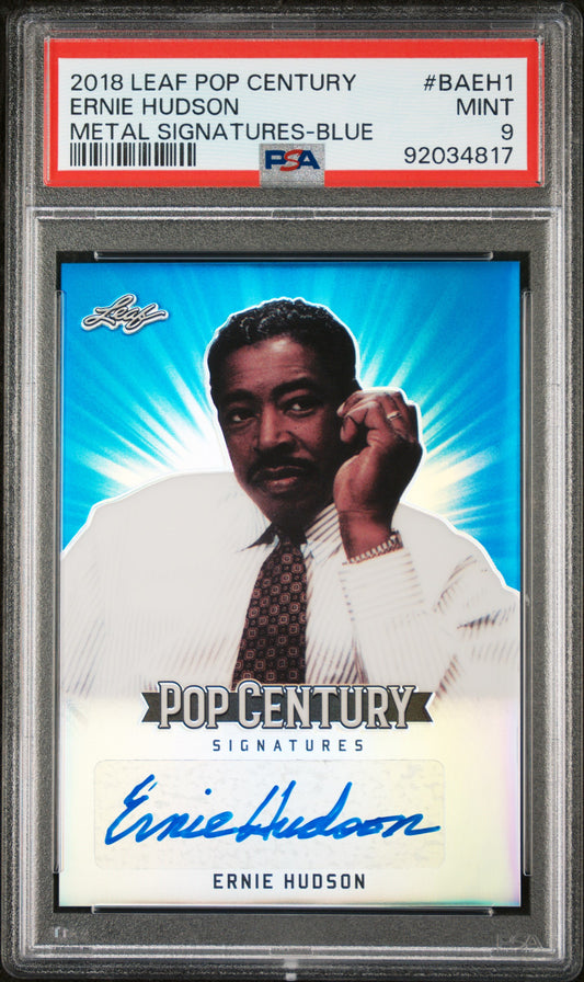 Ernie Hudson 2018 Leaf Pop Century Metal Signatures AUTO #16/50 Blue PSA 9