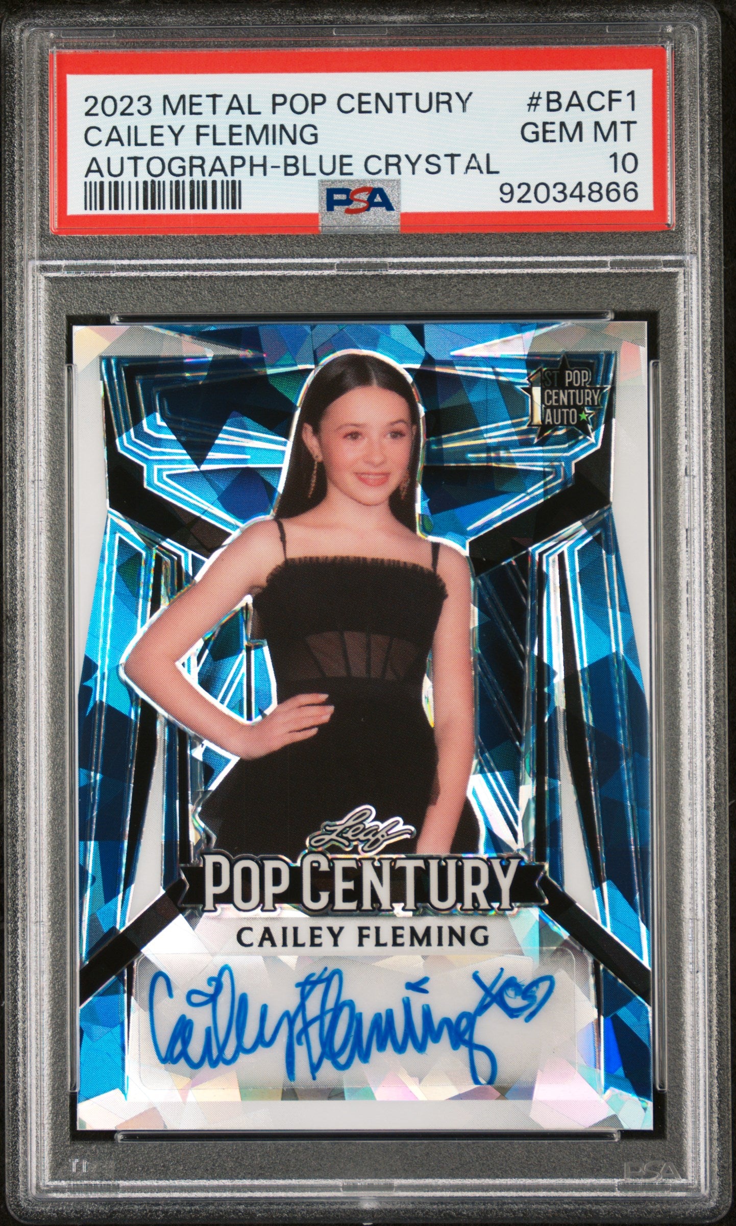 Cailey Fleming 2023 Leaf Metal Pop Century Autograph AUTO #6/20 Blue PSA 10