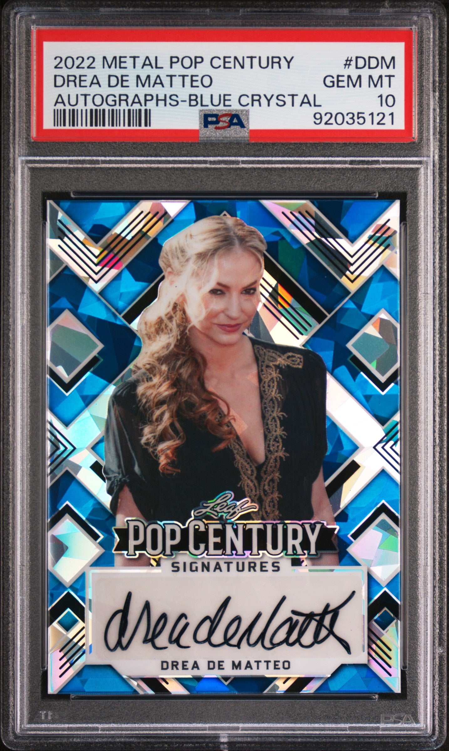 Drea De Matteo 2022 Leaf Metal Pop Century Autograph AUTO #18/20 Blue PSA 10