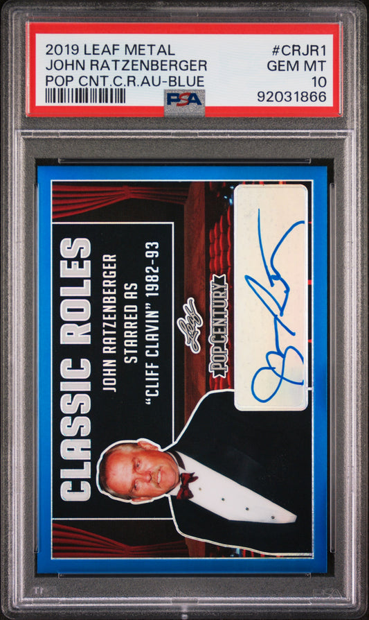 John Ratzenberger 2019 Leaf Metal Pop Century Classic Roles AUTO Blue /20 PSA 10