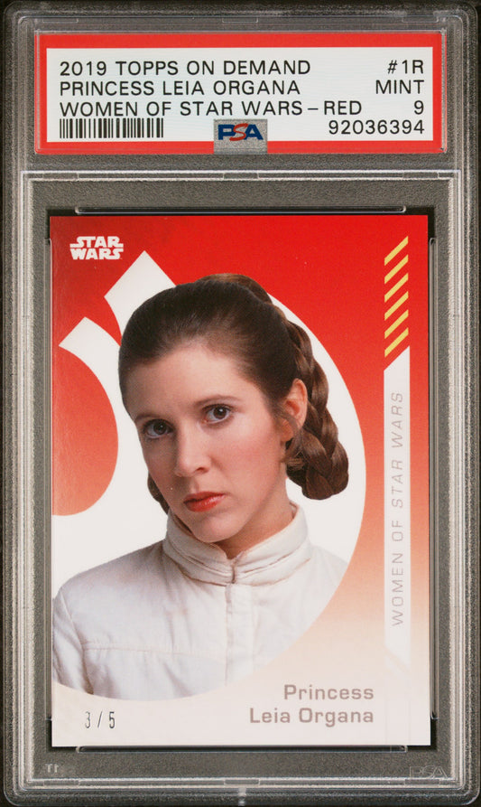 Princess Leia Organa 2019 Topps Women Of Star Wars Red #3/5 PSA 9