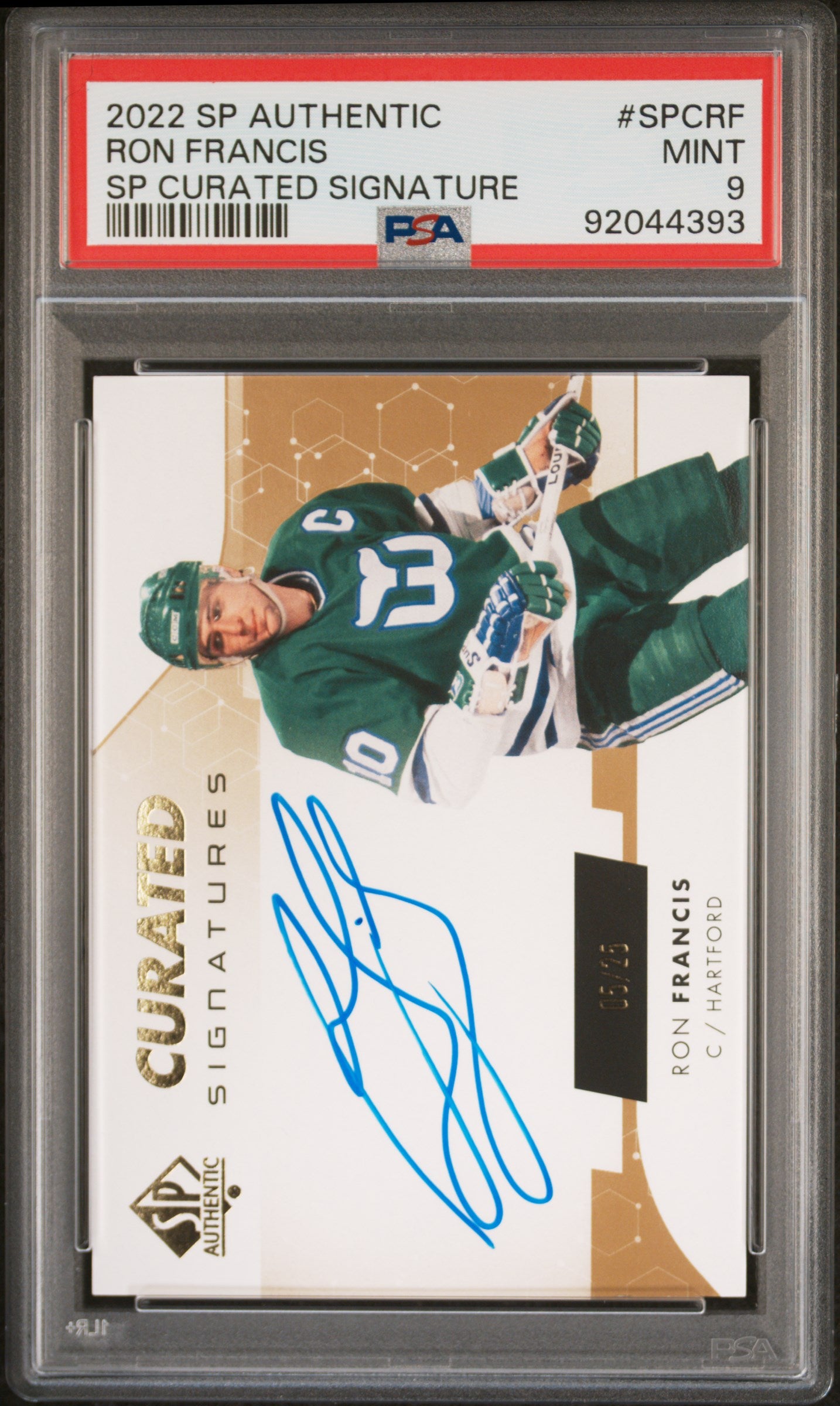 2022 SP Authentic SP Curated Signatures Ron Francis AUTO #SPCRF PSA 9