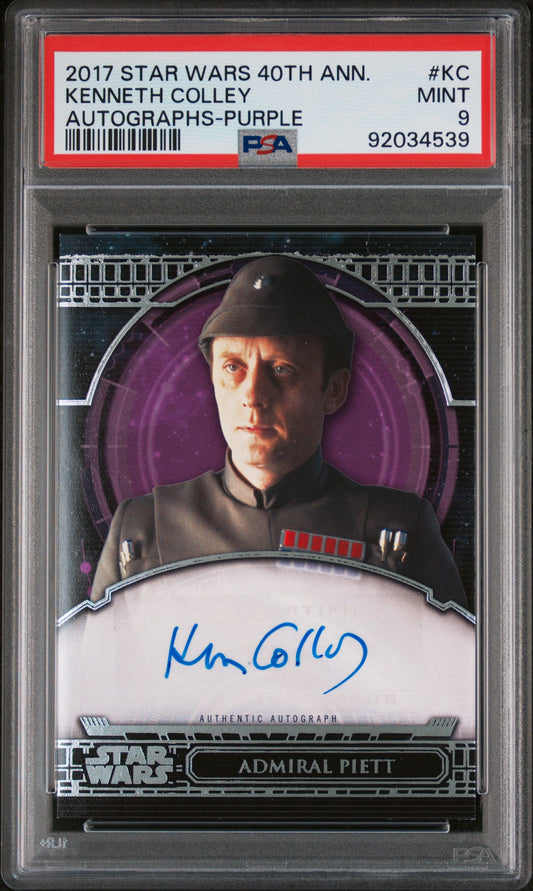 Kenneth Colley ADMIRAL PIETT2017 Topps Star Wars 40th Anniversary AUTO /40 PSA 9