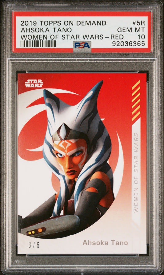 Ahsoka Tano 2019 Topps On Demand Women Of Star Wars Red #3/5 PSA 10