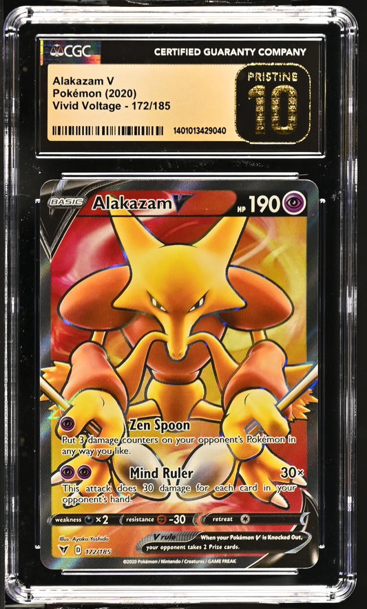 Alakazam V 2020 Vivid Voltage English Ultra Rare #172/185 CGC 10 Pristine