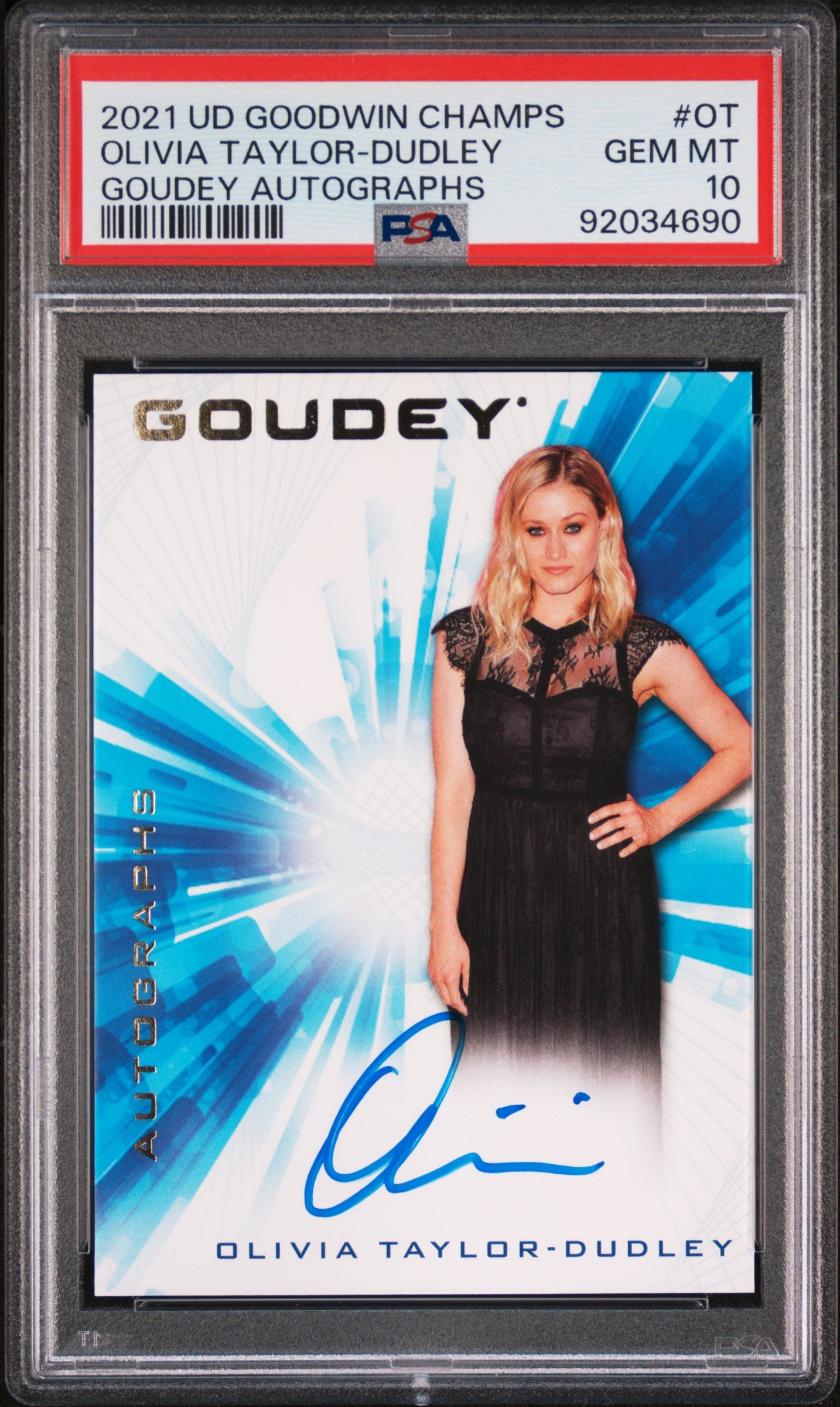 2021 Upper Deck Goodwin Champions Goudey AUTO Olivia Taylor-Dudley #OT PSA 10