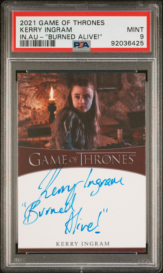 Kerry Ingram SHIREEN BARATHEON 2021 Rittenhouse Game Of Thrones AUTO INSC. PSA 9