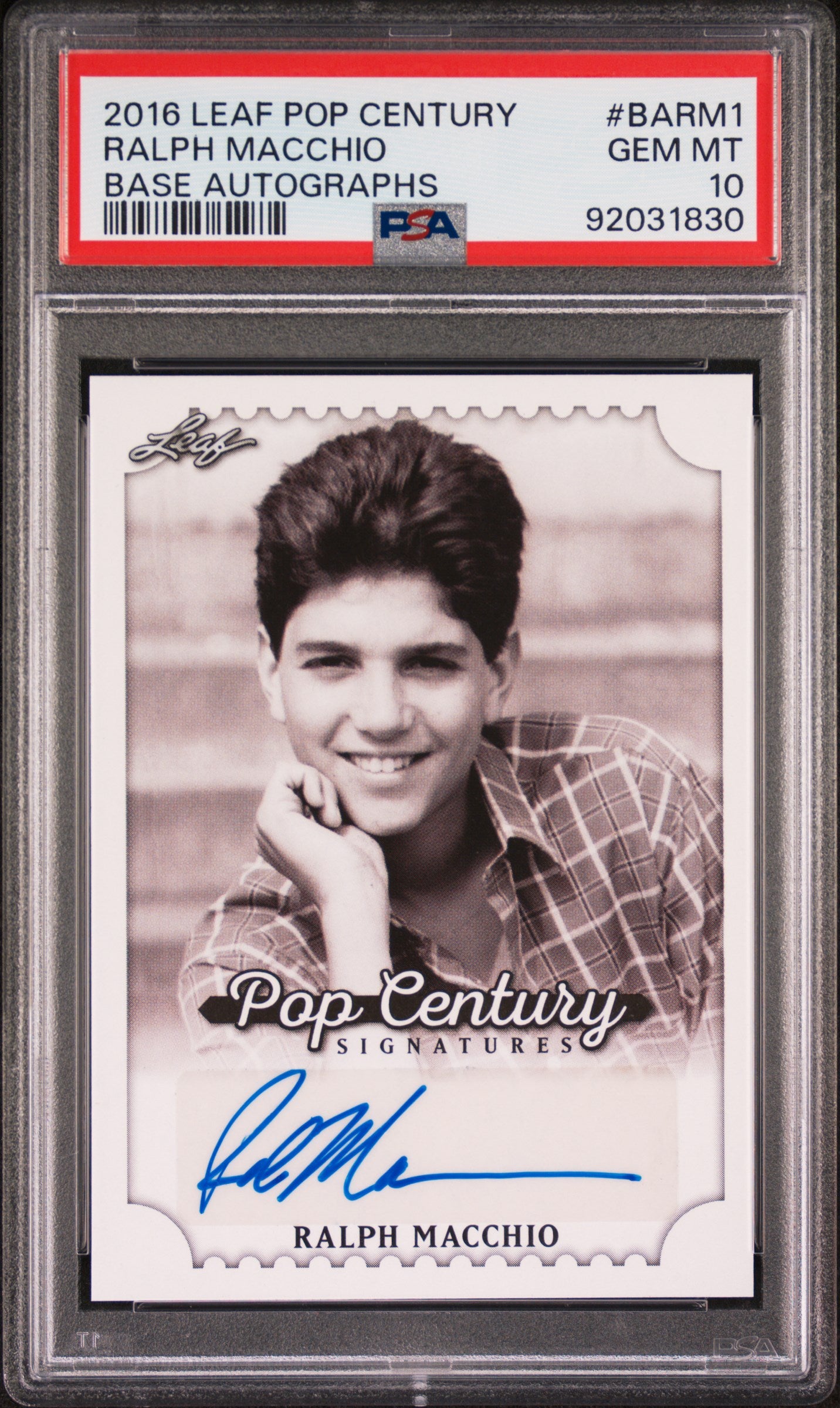 Ralph Macchio 2016 Leaf Pop Century Base Autographs Base AUTO PSA 10