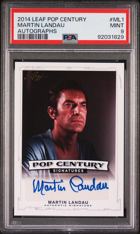 Martin Landau 2014 Leaf Pop Century Autograph AUTO PSA 9