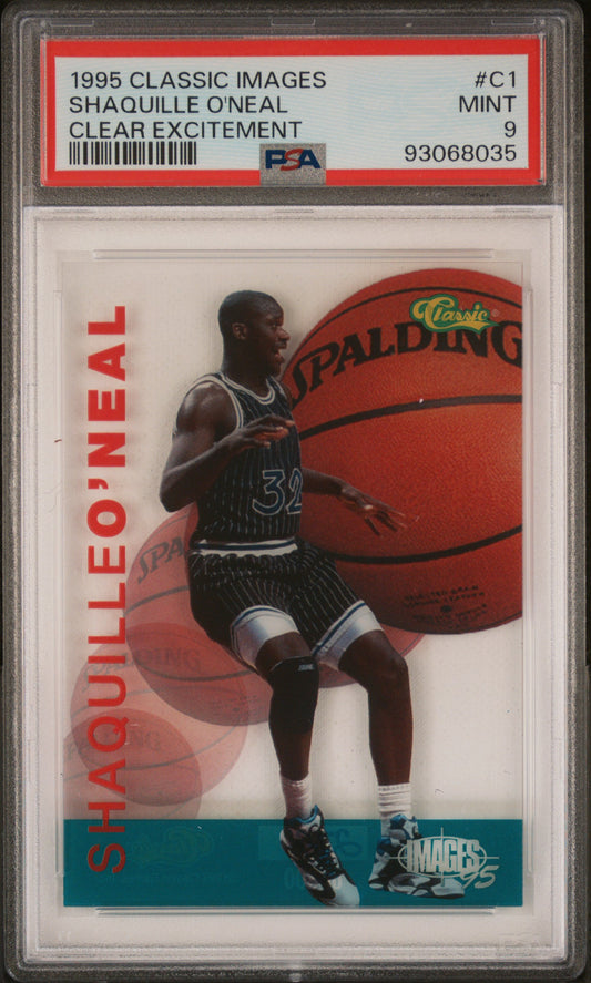 1995 Classic Images Clear Excitement Shaquille O'Neal #C1 mint PSA 9