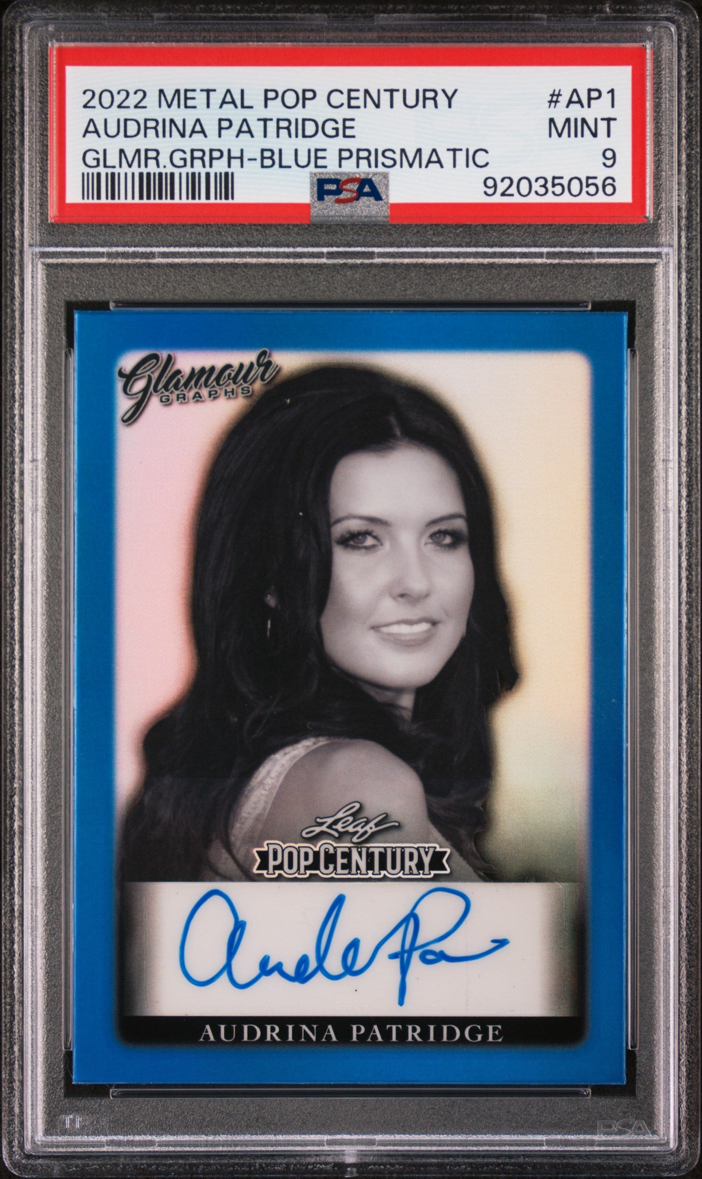 Audrina Patridge 2022 Leaf Metal Pop Century Glamour Graphs AUTO #/35 BLUE PSA 9