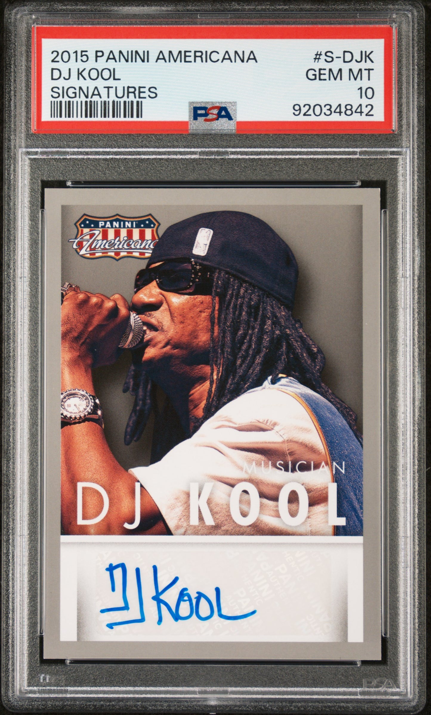 DJ Kool 2015 Panini Americana Signatures AUTO PSA 10